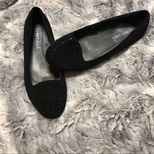 Black studded flats